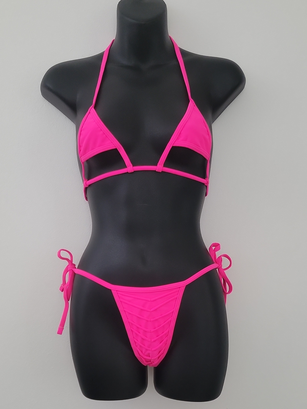 Women’s Hot Pink Triangle Bikini Set